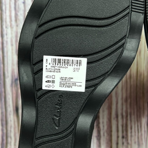 Clarks Mazy Harwich Black Suede Leather Wedge Ankle Booties New Size 7W - Picture 10 of 14